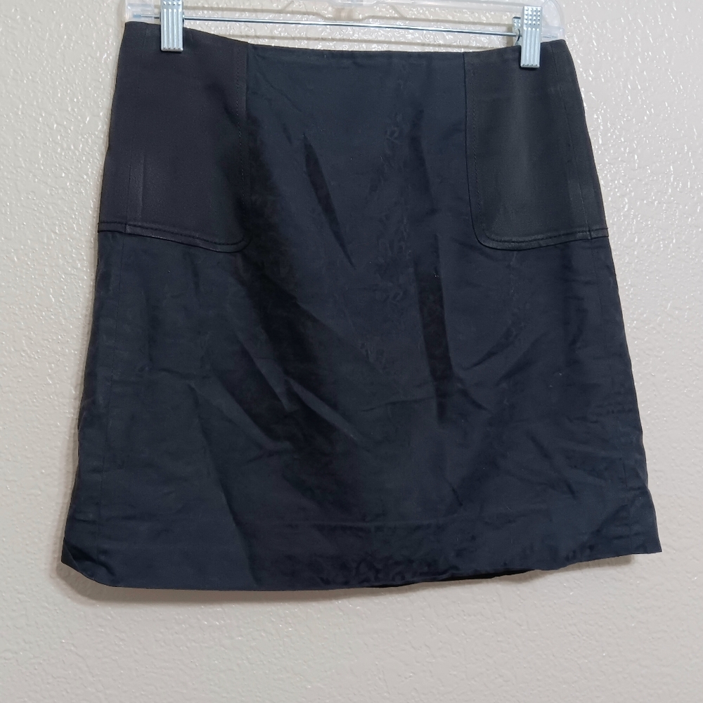 The Row Black Cotton Blend Woven Mini Skirt Pockets